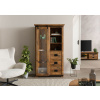 Bighome - Vitrína z mangového / recyklovaného dreva 100x45x175 prírodne lakovaná IRON LUX