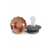 Frigg Dvojbalenie cumlíkov frigg daisy graphite/ peach bronze, 0-6m, silikón
