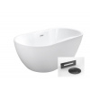 BESCO NAVIA voľne stojaca akrylátová vaňa s prepadom 150 x 80 cm, biela #WAS-150-NGR