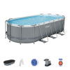 Strend Pro Bazén Bestway® Power Steel™, 56710, filter, pumpa, rebrík, dávkovač, plachta, 5,49x2,74x1,22 m 239878