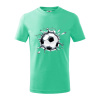 Futbalová lopta v triku - Tričko detské bavlnené - 122 cm/6 rokov ( Mätová )