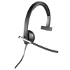 Logitech H650e Slúchadlá s mikrofónom Kábel Pres hlavu Kancelária / call centrum USB Typ-A Čierna, Strieborná (981-000514)
