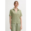 Ľanové polo United Colors of Benetton zelená farba, 37UJD300Y XS