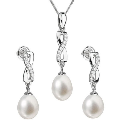 Evolution Group Súprava strieborných šperkov s pravými perlami 29041.1
