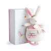 Doudou Darčeková sada - Plyšový ružový králik hrajúci melódiu 14 cm