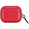 AppleKing obal z PU kože s karabínou pre AirPods Pro 2 (2022) - červený - možnosť vrátiť tovar ZADARMO do 30tich dní