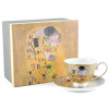 Home Elements Csésze aljjal 250 ml, Klimt Arany csók Home Elements
