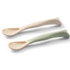 Silikónové lyžičky pre deti, mäkké, flexibilné 2 ks, béžová/mätová BabyOno