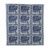 Sanu Babu Prikrývka na posteľ so slonmi, vínovo-modrý, tlačený patchwork 220x202cm