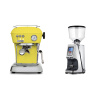 Ascaso Dream ONE, Sun Yellow + Eureka Atom Specialty 65, chrome