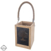 Morex Svícen dřevo/kov MANGO Strom života - 14 x 14 x 20/39cm,celk.š.18cm