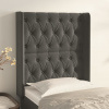 vidaXL Čelo postele so záhybmi tmavosivé 83x16x118/128 cm zamat - Sivá - 54280-9341