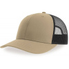 Atlantis | Bryce, 6 panelová Trucker šiltovka, hnedá Khaki - čierna