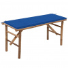 Skládací zahradní lavice s poduškou 118 cm bambus Modrá 3063859