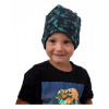 Jožánek Detská čiapka bavlnená, obojstranná, čierna+ zelený maskáč M (4+)