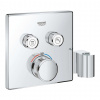 Grohe Grohtherm SmartControl Termostatická vaňová batéria pod omietku, s dvoma ventilmi a držiakom na sprchu, chróm 29125000-GR