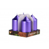 Emocio adventný Valec 4ks 40x75 Metal tm. fialové sviečky