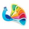 Tender Leaf Toys vtáčik Peacock Colours s farebným perím v chvoste