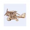 3D mechanické puzzle Wooden City Dvojplošník 63 ks - hnedé