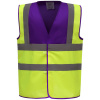 Yoko | HVW100 Hi-Vis bezpečnostná vesta_79.W100 Farba: purple/hi vis yellow, Veľkosť: S