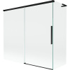 Mexen Rox, L posuvná 2-krídlová vaňová zástena 170 + 70 x 150 cm, 8mm číre sklo, čierny matný profil, 8C9L-170-070-70-00