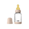 BIBS antikoliková sklenená fľaša s kaučukovým cumlíkom 120ml (Blush)