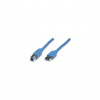 Techly 0.5m USB 3.0 AB M/M USB kábel 0,5 m USB 3.2 Gen 1 (3.1 Gen 1) USB A USB B Modrá (ICOC-U3-AB-005-BL)