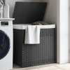 vidaXL Kôš na bielizeň s 2 priehradkami sivý 53x35x57 cm polyratan - Sivá - 131824-77829
