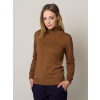 Dámsky sveter s rolákom hnedý 12387