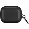 AppleKing obal z PU kože s karabínou pre AirPods Pro 2 (2022) - čierny - možnosť vrátiť tovar ZADARMO do 30tich dní