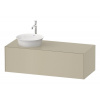 DURAVIT White Tulip závesná skrinka pod umývadlo na dosku vľavo, 1 zásuvka, 1300 x 550 x 408 mm, taupe vysoký lesk, WT4977LH3H3