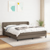 vidaXL Posteľný rám boxspring s matracom sivohned 160x200 cm látka - Šedohnedá - 115666-63166
