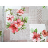 PVC gumený OBRUS 140cm v šírke - Kvietky na hnedom patchworku