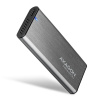 AXAGON EEM2-SG2, USB-C 3.2 Gen 2 - M.2 NVMe a SATA SSD kovový RAW box, bez skrutiek, strieborný/ PN: