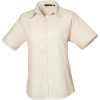 Premier Košile PR 302, popelínová, krátký rukáv, dámská COT3903021002j-natural 5XL Naturální