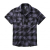 Brandit Check košeľa s krátkymi rukávmi, čierna/sivá - 4XL