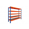 Trestles Nekonečný priemyselný regál 2200x1800x800, 5 políc Farba: oranžová a modrá