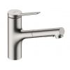 Hansgrohe Zesis M33 Drezová batéria s výsuvnou spŕškou, vzhľad nerezový 74820800-HG