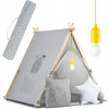 Nukido Detský stan so svetlom – sivý 5903890609795