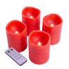 NEXOS Dekoratívna sada 4 adventné LED sviečky, červené