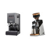 Gaggia New Classic E24 BC, grey + Eureka Mignon Single Dose PRO, Chrome & Oak