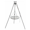 Záhradné ohnisko - Záhradný gril kovaných trojuholníka + 60 cm rošt zavesenie (Záhradný gril kovaných trojuholníka + 60 cm rošt zavesenie)