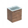 Geberit Selnova Square Umývadlová skrinka 64x59x48 cm, s umývadlom, 1 dvierka, orech hickory 501.254.00.1
