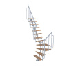Minka STAIRS Lomené modulové schodisko Joker Turn buk/biela, 304,2 cm