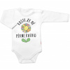 Body dlhý rukáv Roste ze mě pěkné kvítko, Baby Nellys, biele, veľ. 80, 80 (9-12m)
