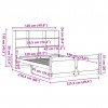vidaXL Posteľ s knižnicou bez matraca 120x190 cm borovicový masív - Hnedá - 250169-265703