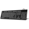 EVOLVEO K1010, klávesnice s bílým podsvícením, K1010-BK-CZ