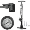Interlook Cyklo pumpa s manometrom Presta Schrader Dunlop 160 PSI | Podlahová pumpa s manometrom a adaptérmi na pneumatiky a loptičky | Univerzálna cyklo pumpa s manometrom 11 barov | ZY-6138C