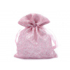 Darčekové vrecúško 10x13 cm organza s glitrami pudrová 10ks