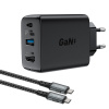 AppleMix 65W EÚ adaptér / dokovacia stanica ACEFAST - USB-C PD / USB-A / HDMI 4K@60Hz + USB-C kábel 1,8 m - metalická sivá